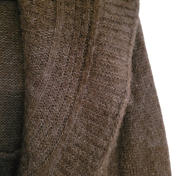 ARCHEOLOGIE Brown Mohair Blend Knit Open Granny Cardigan Sz 8 - Picture 2 of 8
